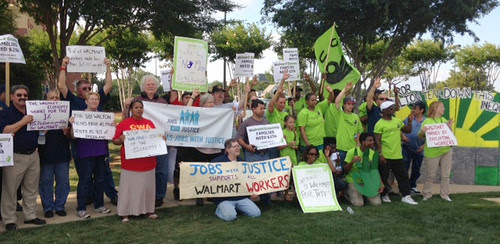 CWA members rallied with Wal Mart workers